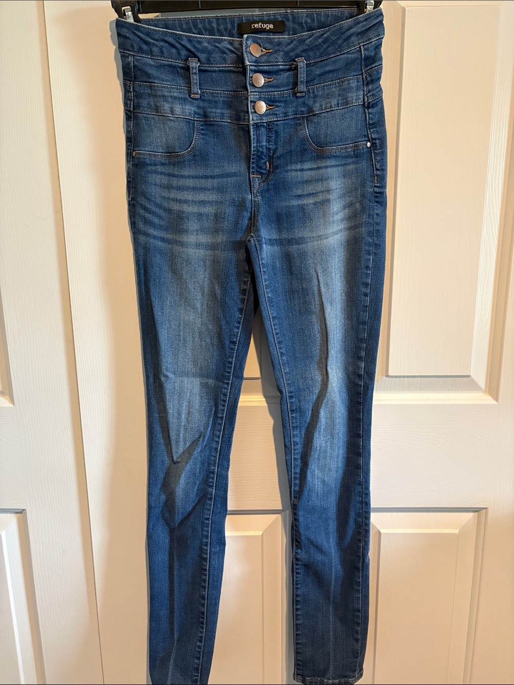 refuge Dark Blue High-Rise Skinny Jeans